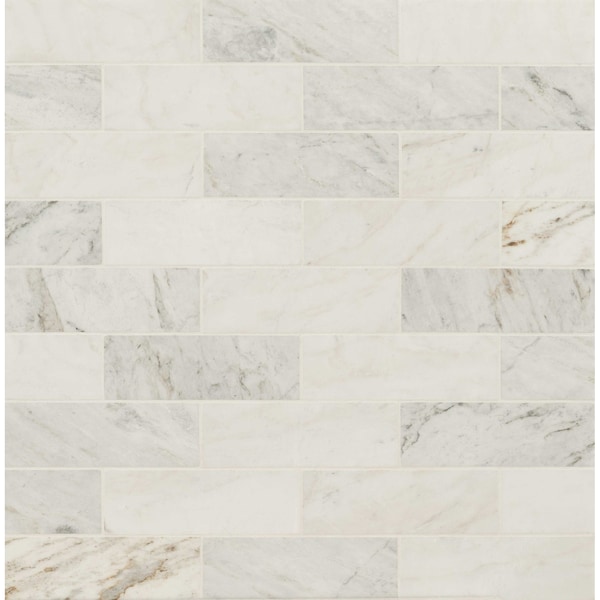 Msi Arabescato Venato White 4 In. X 12 In. Honed Marble Subway Tile, 15PK ZOR-NS-0040 - main